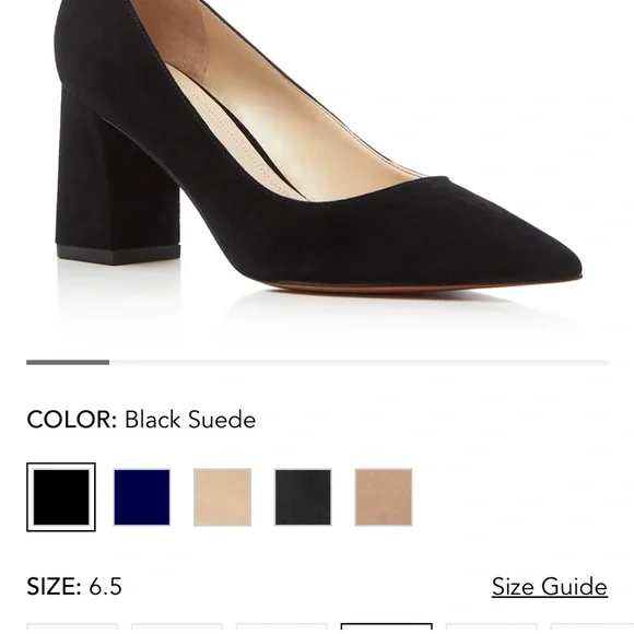 Beautiful Mark Fisher LTD Suede Women's Zala Pointed Toe Block Heel Pumps 6.5 - Picture 4 of 5